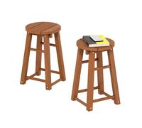 Furinno Tabouret de Bar d'extérieur en Bois Dur Tioman 18" avec Huile de Teck, Lot de 2, Naturel