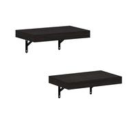 Furinno Tanna, Ensemble De 2 Ã‰tagères Murales Flottantes, 38 Cm (15 Pouces), Fixation Murale, pour Salle De Bain, Bureau, Salon, Chêne Tabac