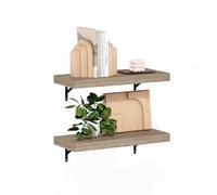 Furinno Tanna, Ensemble De 2 Ã‰tagères Murales Flottantes, 56 Cm (22 Pouces), Fixation Murale, pour Salle De Bain, Bureau, Salon, Couleur Naturelle