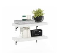 Furinno Tanna, Ensemble De 2 Ã‰tagères Murales Flottantes, Ã‰tagère Murale De 56 Cm (22 Pouces), Idéale pour La Salle De Bain, Le Bureau Ou Le Salon, Finition Blanche Texturée.