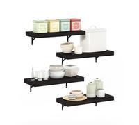 Furinno Tanna, Ensemble De 4 Ã‰tagères Murales Flottantes, 56 Cm (22 Pouces), Fixation Murale, pour Salle De Bain, Bureau, Salon, Chêne Tabac