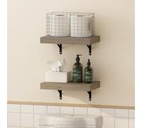 Furinno Tanna Étagères Flottantes Murales Set de 2, Étagère Murale de 38 cm pour Salle de Bain, Étagère Murale, pour Organisateurs et Rangement de Salle de Bain, Salon, Naturel