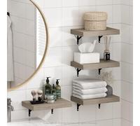 Furinno Tanna Étagères Flottantes Murales Set de 4, Étagère Murale de 38 cm pour Salle de Bain, Étagère Murale, pour Organisateurs et Rangement de Salle de Bain, Salon, Naturel