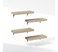 Furinno Tanna Étagères Flottantes Murales Set de 4, Étagère Murale de 56 cm pour Salle de Bain, Étagère Murale, pour Organisateurs et Rangement de Salle de Bain, Salon, Naturel
