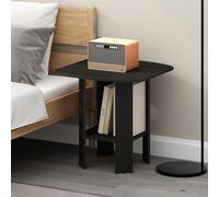 Furinno TIDUR Table de Chevet, Table de Chevet à Étagères Ouvertes avec Plateau de Rangement, Coins Arrondis, Table d'Appoint pour Chambre, Salon, Espresso