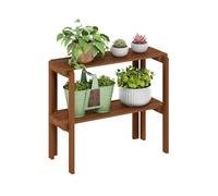 Furinno Tioman Étagère d'affichage multifonctionnelle sans Outil pour extérieur, Support pour Plantes, 2 Niveaux, Naturel