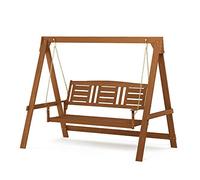 Furinno Tioman Hardwood Balançoire 3 Places avec Support, Naturel, One Size, Bois