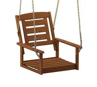 Furinno Tioman Hardwood Balançoire Suspendue Simple avec Chaîne, Naturel, One Size, Bois
