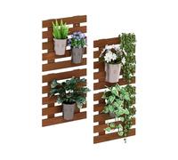 Furinno TIOMAN jardinière Murale Verticale d’extérieur, Ensemble de 4 jardinières suspendues en Bois, pour Plantes d’intérieur et d’extérieur, Bois Clair