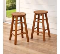 Furinno TIOMAN Lot de 2 tabourets de Bar d'extérieur en Bois Clair pour terrasse, Jardin, véranda