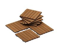 Furinno Tioman Outdoor Interverrouillage Extérieur 10PC / Ctn de Tuile en Bois de Plate-Forme de Plancher, Couleur de Chêne de Miel, One Size