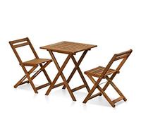 Furinno Tioman Small Hardwood ensemble de Bistro 3 Pièces d'Extérieur, Huile de Teck, Naturel, One Size