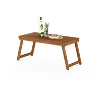 Furinno Tioman Small Hardwood Table Basse Pliante d'Extérieur, Naturel, 43,15 x 89,9 x 45 cm