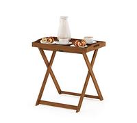 Furinno Tioman Small Hardwood Table d'Extérieur, Naturel, 40,13 x 62,23 x 67,56 cm