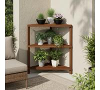 Furinno TIOMAN Support pour Plantes d'extérieur, étagère d'angle à 3 Niveaux, Support pour Plantes d'intérieur, extérieur, terrasse, Jardin, Balcon, Bois Clair