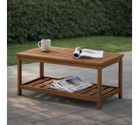 Furinno TIOMAN Table Basse d'extérieur avec étagère, Table d'appoint pour Patio, Jardin, Porche, Finition Teck, Bois Clair