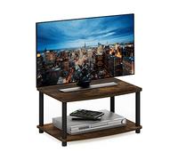 Furinno Turn Meuble TV surélevé sans Outils, Engineered Wood, Expresso/Noir, 2 Niveaux Tubes en PVC