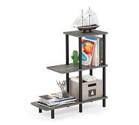 Furinno Turn-N-Tube 3-Tier Sofa Side Table Tall, French Oak Grey/Black, Bois, Chêne Français Gris/Noir, One Size