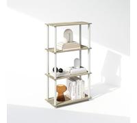 Furinno Turn-N-Tube Bibliothèque, Bibliothèque 4 Niveaux, Bibliothèque avec étagère compacte Polyvalente, 29,5 x 60 x 110, pour Salon, Chambre, Bureau à Domicile, Chêne Sonoma/Blanc