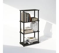 Furinno Turn-N-Tube Bibliothèque, Bibliothèque 4 Niveaux, Bibliothèque avec étagère compacte Polyvalente, 29,5 x 60 x 110, pour Salon, Chambre, Bureau à Domicile, Espresso/Noir