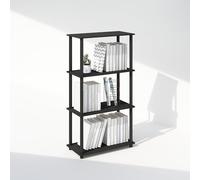 Furinno Turn-N-Tube Bibliothèque, Bibliothèque 4 Niveaux, Bibliothèque avec étagère compacte Polyvalente, 29,5 x 60 x 110, pour Salon, Chambre, Bureau à Domicile, Americano/Noir
