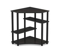 Furinno Turn-N-Tube Bureau d'angle peu Encombrant avec Étagère, Expresso/Noir