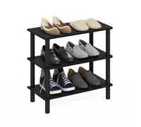 Furinno Turn-N-Tube Étagère À Chaussures, Rangement À Chaussures À 3 Niveaux, pour Placard, Entrée, Bureau, Garage, Expresso/Noir