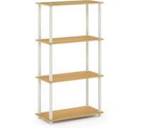 Furinno Turn-N-Tube Étagère à Livres 4 Niveaux sans Outil d'angle Ouverte pour Salon Garage Bureau, Érable Blond