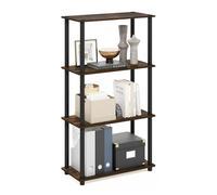 Furinno Turn-N-Tube Étagère à Livres 4 Niveaux sans Outil d'angle Ouverte pour Salon Garage Bureau, Pin ambré