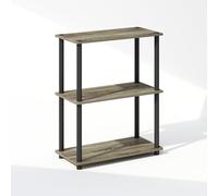 Furinno Turn-N-Tube Étagère, Bibliothèque À 3 Niveaux avec Présentoir Compact Multifonctionnel, 29,5 x 60 x 75 cm, Idéale pour Le Salon, La Chambre Ou Le Bureau, Chêne Français/Noir.