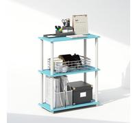 Furinno Turn-N-Tube Étagère, Bibliothèque À 3 Niveaux avec Présentoir Compact Multifonctionnel, 29,5 x 60 x 75 cm, Idéale pour Le Salon, La Chambre Ou Le Bureau, Bleu Clair/Blanc.