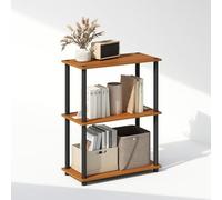 Furinno Turn-N-Tube Étagère d'affichage compacte multifonctionnelle à 3 Niveaux, étagère, bibliothèque, Cerise Claire