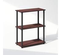 Furinno Turn-N-Tube Étagère, Bibliothèque À 3 Niveaux avec Présentoir Compact Multifonctionnel, 29,5 x 60 x 75 cm, Idéale pour Le Salon, La Chambre Ou Le Bureau, Cerisier Foncé.