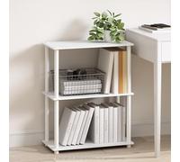 Furinno Turn-N-Tube Étagère, Bibliothèque À 3 Niveaux avec Présentoir Compact Multifonctionnel, 29,5 x 60 x 75 cm, Idéale pour Le Salon, La Chambre Ou Le Bureau, Blanc.