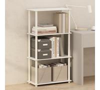 Furinno Turn-N-Tube Étagère, Bibliothèque À 4 Niveaux avec Présentoir Compact Multifonctionnel, 29,5 X 60 X 110 Cm, Idéale pour Le Salon, La Chambre Ou Le Bureau, Blanc.