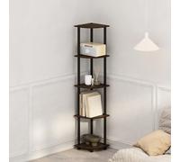 Furinno Turn-N-Tube Étagère d’Angle, Étagère d’Angle 5 Niveaux, Unité d’étagère, pour Organisation et Rangement, Salon, Bureau à Domicile, Garage, Chambre, Pin ambré