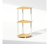 Furinno Turn-N-Tube étagère d’Angle Polyvalente à 3 Niveaux, présentoir, hêtre/Blanc