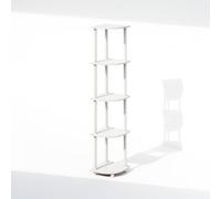 Furinno Turn-N-Tube Étagère d'angle 5 Niveaux Ouverte pour Salon Bureau Garage Chambre, Blanc