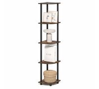 Furinno Turn-N-Tube Étagère d'angle, Bibliothèque d'angle 5 Niveaux, Étagères De Rangement Ouvertes, pour Organisation et Rangement, Salon, Bureau À Domicile, Garage, Chambre, Chêne Ambré