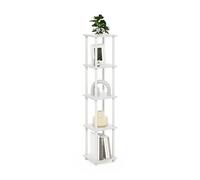 Furinno Turn-N-Tube Étagère d'angle carrée à 5 Niveaux, Blanc/Blanc, 29.46 (D) x 29.46 (W) x 146.56 (H) cm.
