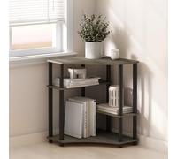 Furinno Turn-N-Tube Étagère d'angle Multifonction, Présentoir, Bibliothèque, Chêne Français/Noir