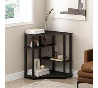 Furinno Turn-N-Tube Étagère d'angle Multifonction, Présentoir, Bibliothèque, Espresso/Noir