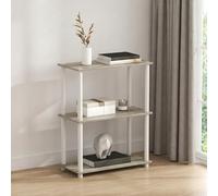 Furinno Turn-N-Tube Étagère de Rangement à 3 Niveaux, étagère d'angle, étagères Ouvertes sans Outils, pour Organisation et Rangement, Salon, Chambre, entrée, buanderie, chêne Clair