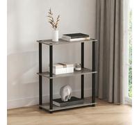 Furinno Turn-N-Tube Étagère de Rangement à 3 Niveaux, étagère d'angle, étagères Ouvertes sans Outils, pour Organisation et Rangement, Salon, Chambre, entrée, buanderie, chêne Gris