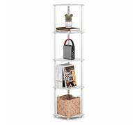 Furinno Turn-N-Tube Étagère de Rangement à 5 Niveaux à Cadre Ouvert, étagère d'angle Debout, étagères Ouvertes sans Outils, Tubes Classiques, pour Organisation et Rangement, Salon, Bureau à Domicile