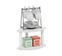 Furinno Turn-N-Tube Étagère de Rangement d'angle à 2 Niveaux pour comptoir, Blanc/Blanc