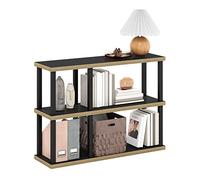 Furinno Turn-N-Tube Étagère Décorative à 3 Niveaux sans Outils, Americano/Noir