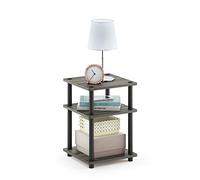 Furinno Turn-N-Tube Étagère Polyvalente à Montage Facile, Chêne Français Gris/Noir, One Size