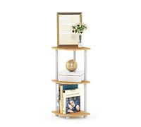 Furinno Turn-N-Tube Étagère Polyvalente pour Présentoir d'Angle à 3 Niveaux, Hêtre/Blanc