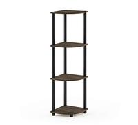 Furinno Turn-N-Tube Étagère Polyvalente pour Présentoir d'Angle à 4 Niveaux, Noyer Columbia/Noir